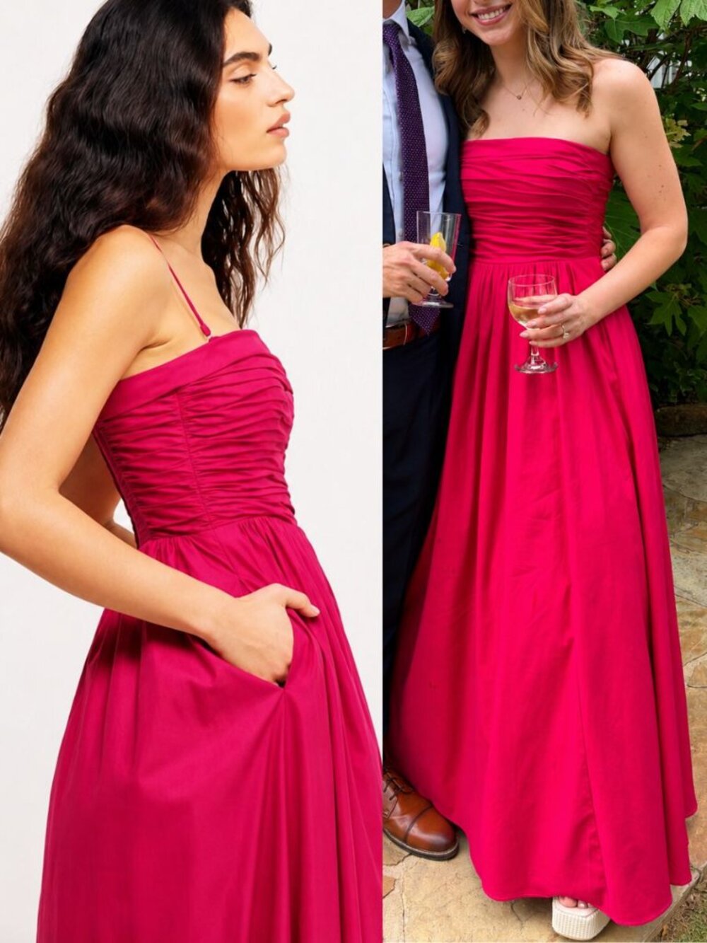 Reformation Kastoria Dress Rhubarb Pink Maxi Gown Size 6 - Picture 9 of 10